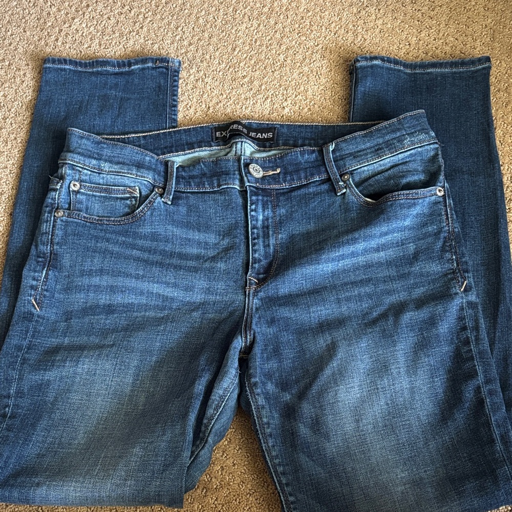 Express Straight Leg Blue Jeans